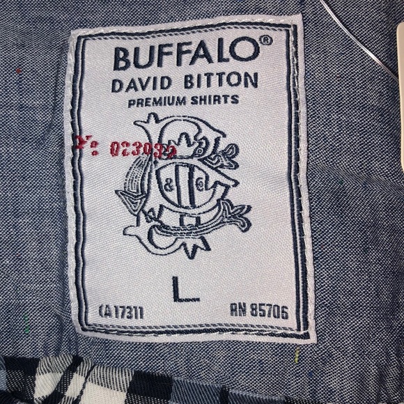 Buffalo David Bitton Blue Buttondown L - Picture 7 of 8